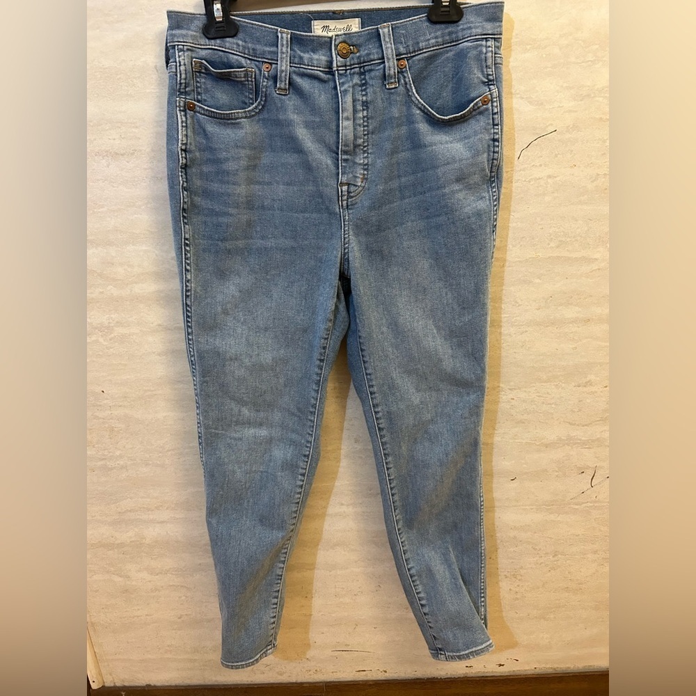 Madewell High Rise Skinny Crop Blue Jeans